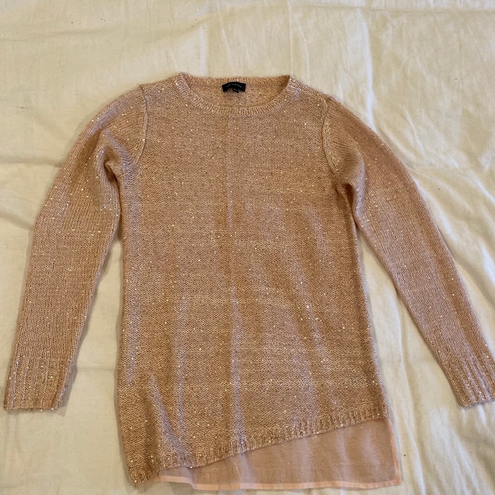 The limited blush pink sequence sweater